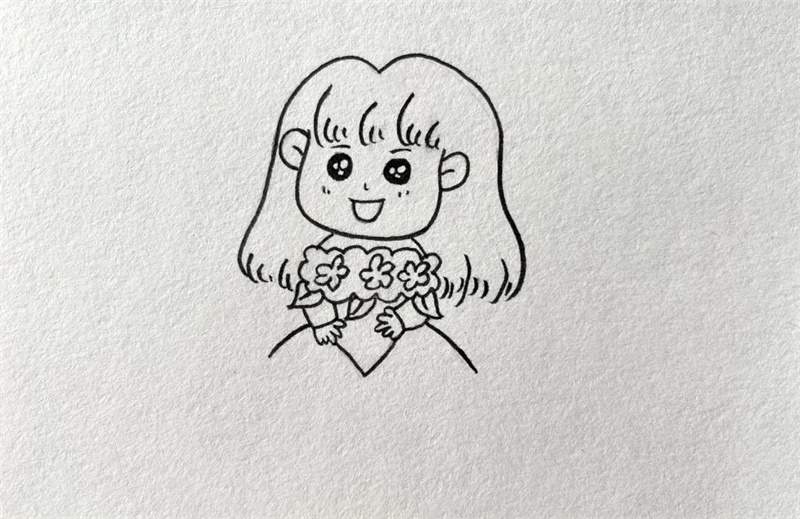 女生节简笔画教程图片