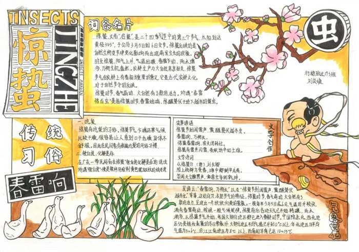 节气惊蛰手抄报图片及内容