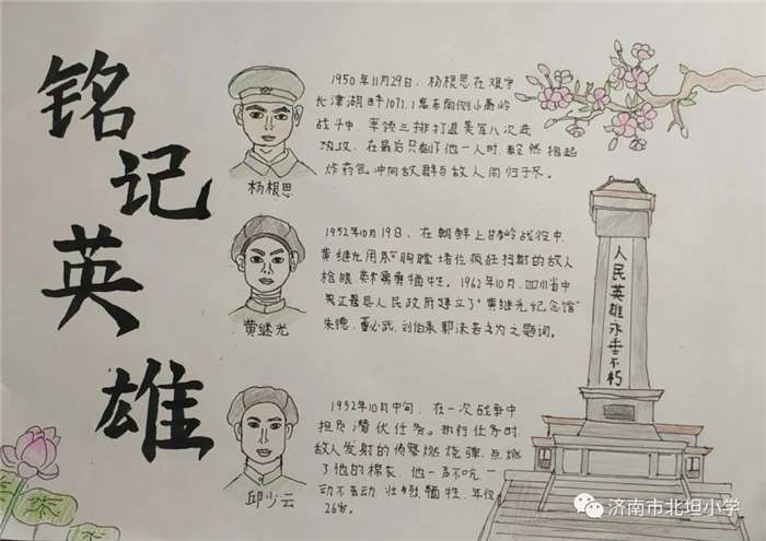 缅怀先烈致敬英雄小学生清明节手抄报