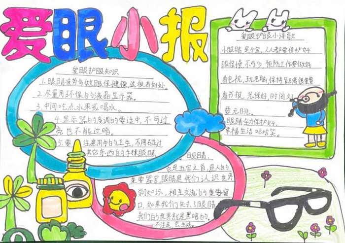 保护视力预防近视手抄报图片
