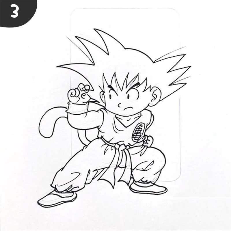 七龙珠之孙悟空简笔画教程图片