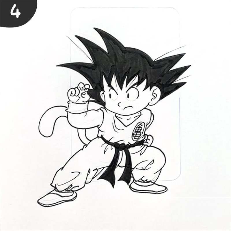 七龙珠之孙悟空简笔画教程图片