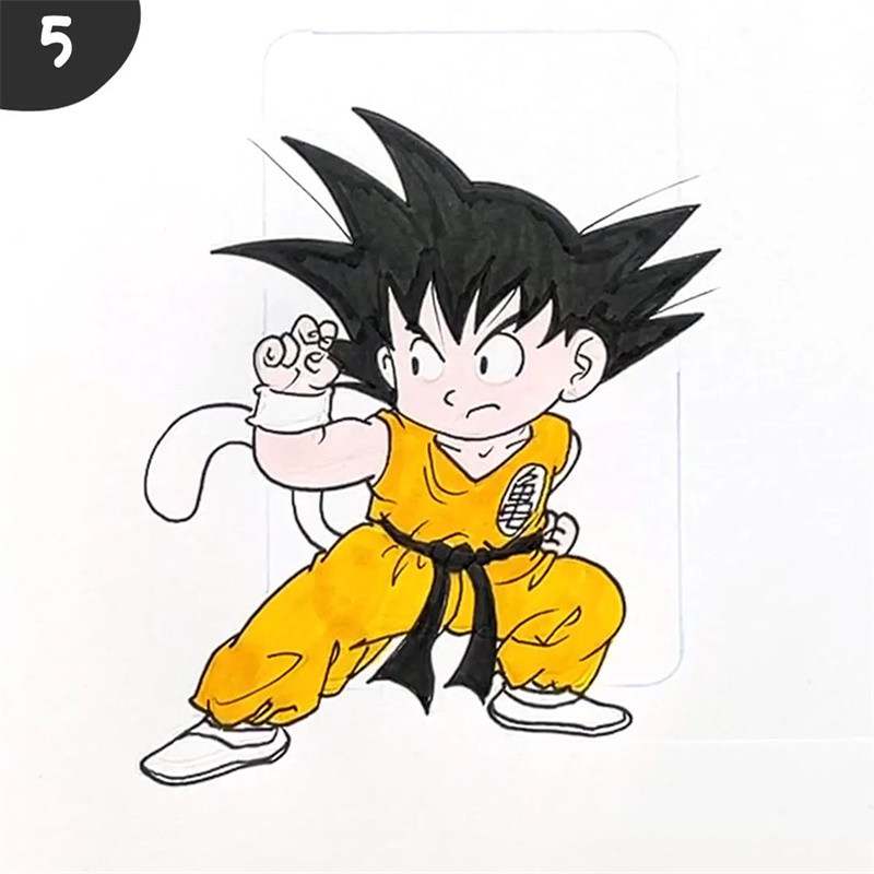 七龙珠之孙悟空简笔画教程图片