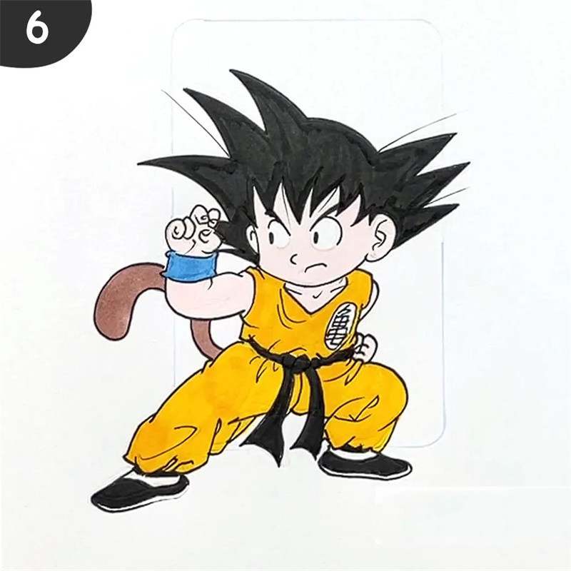 七龙珠之孙悟空简笔画教程图片