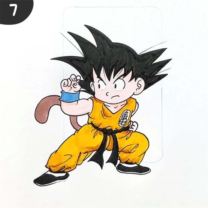 七龙珠之孙悟空简笔画教程图片