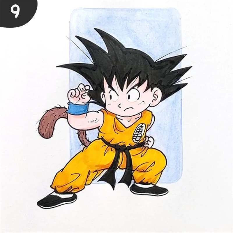 七龙珠之孙悟空简笔画教程图片