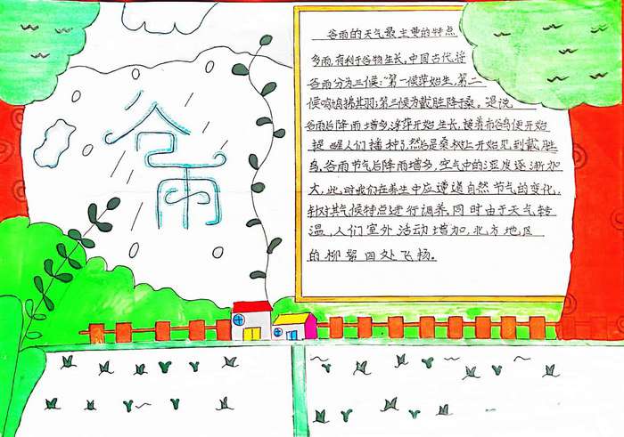 二十四节气谷雨手抄报图片简单又好看