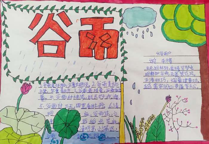 二十四节气谷雨手抄报图片简单又好看