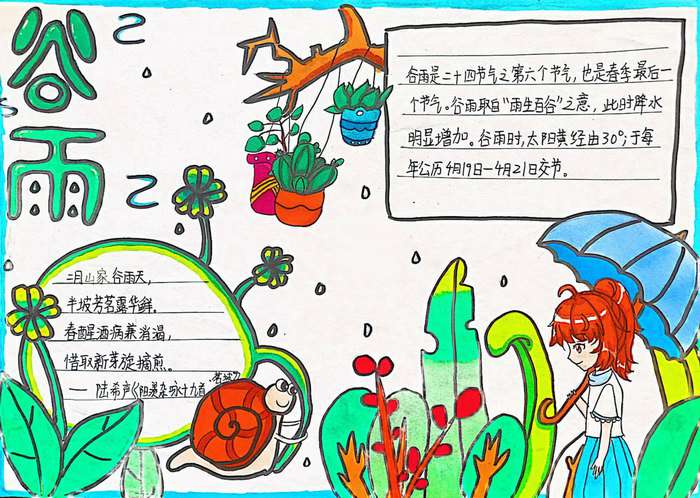 二十四节气谷雨手抄报图片简单又好看