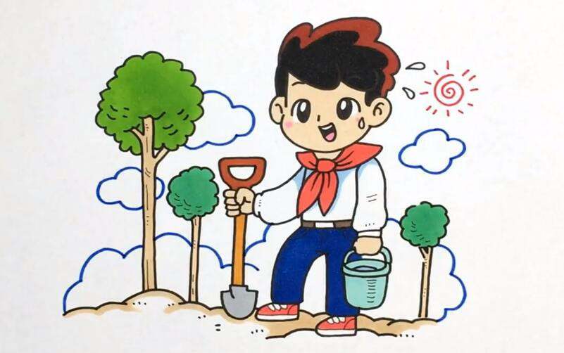 植树节儿童简笔画怎么画简单又漂亮