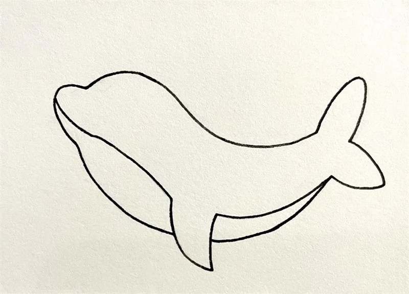 可爱的海豚简笔画图片教程