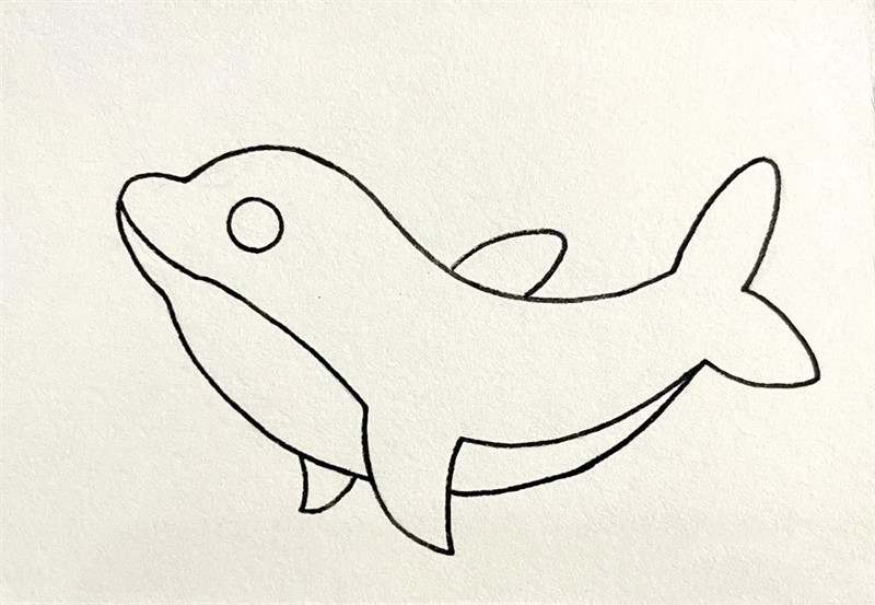 可爱的海豚简笔画图片教程