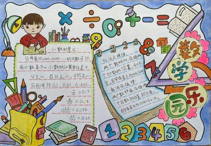 四年级趣味数学手抄报图片