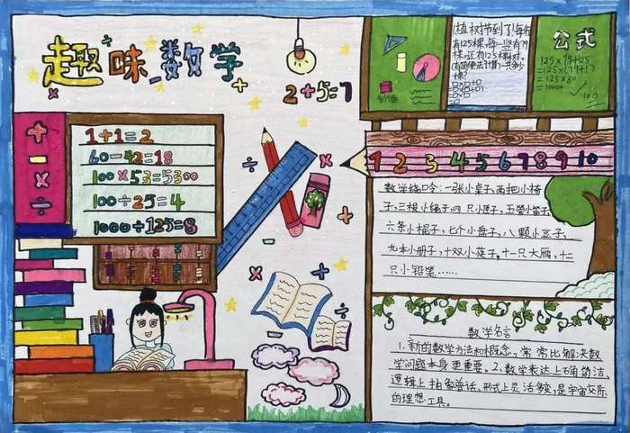 四年级趣味数学手抄报图片