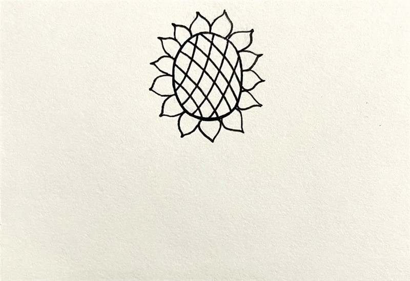 向着太阳的向日葵简笔画图片教程
