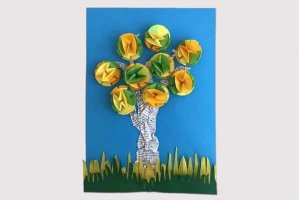 旧报纸粘贴画手工制作三维立体白桦树(步骤图解