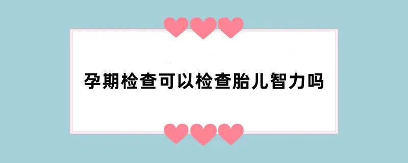 孕期检查可以检查胎儿智力吗