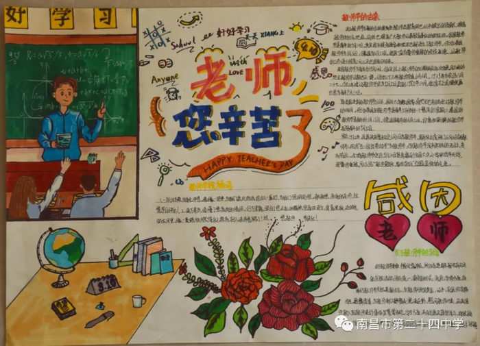 尊师重教教师节主题手抄报图片及内容
