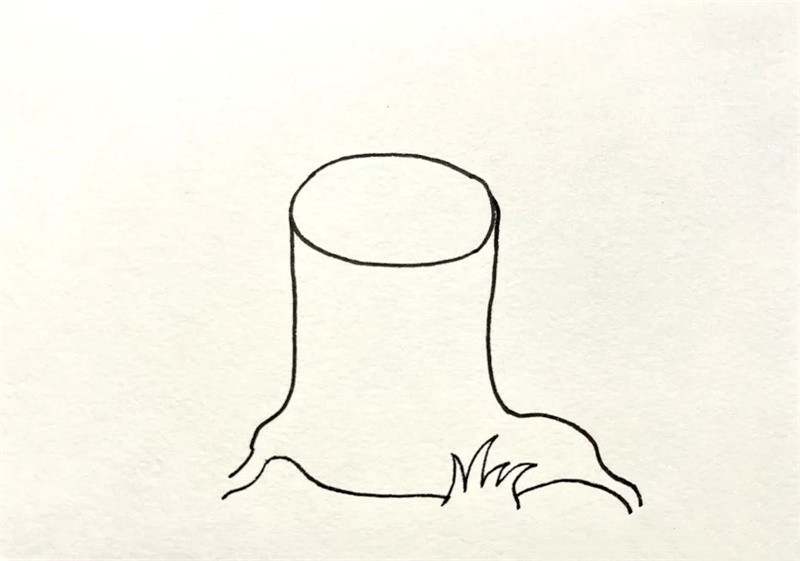 生机勃勃的树桩简笔画图片教程