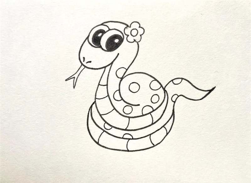 可爱的小蛇的简笔画图片教程