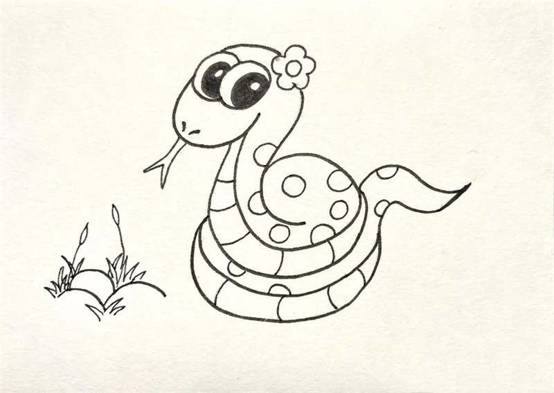可爱的小蛇的简笔画图片教程