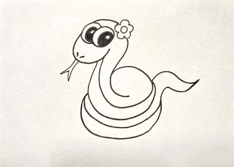 可爱的小蛇的简笔画图片教程