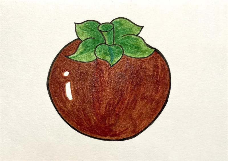 甜甜的山竹简笔画图片教程