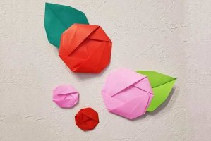 折纸立体玫瑰锻炼小朋友的手工动手能力(步骤图