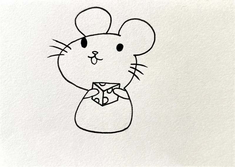 贪吃的小老鼠简笔画图片教程