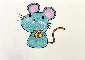 贪吃的小老鼠简笔画图片教程