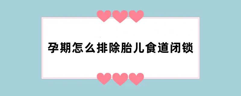 孕期怎么排除胎儿食道闭锁