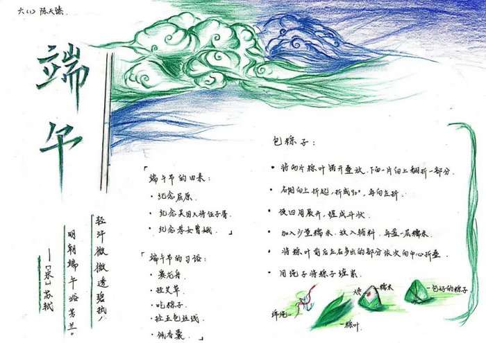 端午节小报手抄报图片简单又漂亮