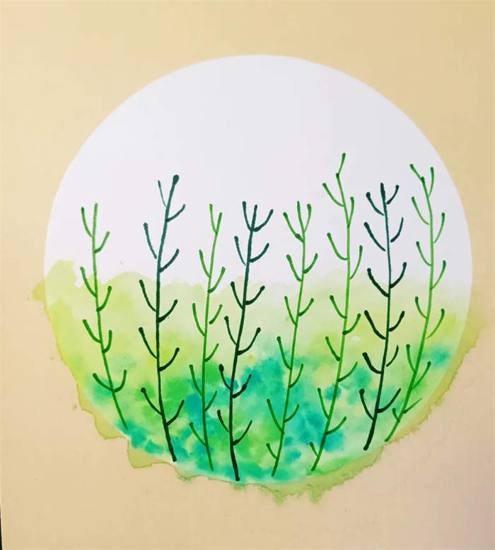 儿童春季创意美术《油菜花开》