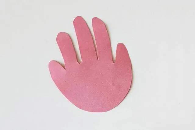 儿童剪纸教程：手印剪纸贴画一盆花