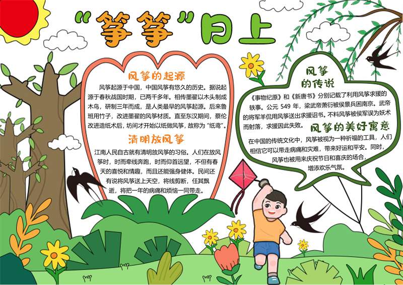 关于春天的电子手抄报图片