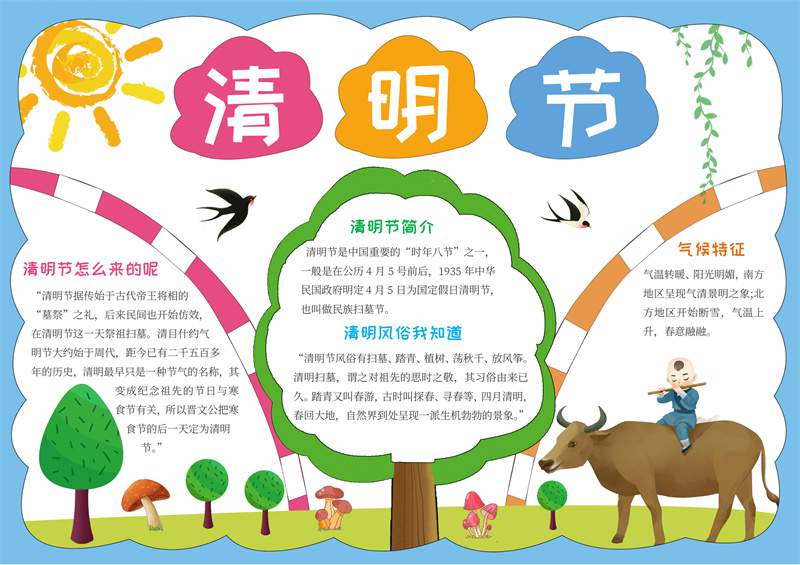 清明节电子手抄报清晰图片