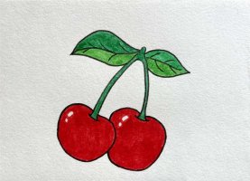 樱桃简笔画图片教程简单