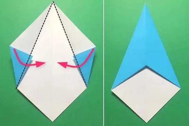 幼儿折纸手工简单：折纸雨滴