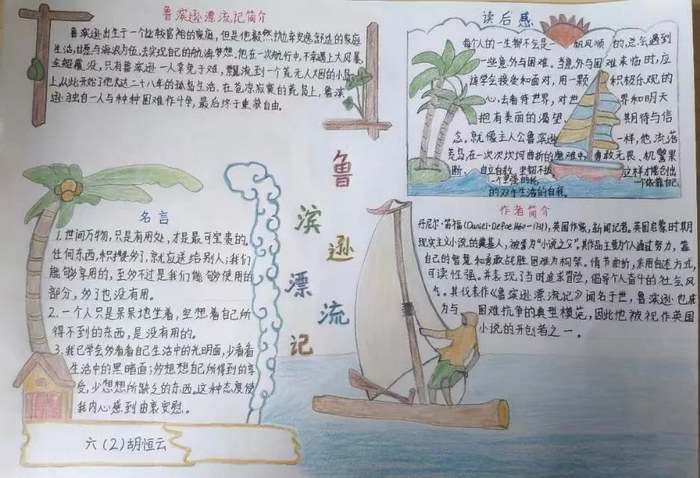 好书推荐鲁滨逊漂流记手抄报图片