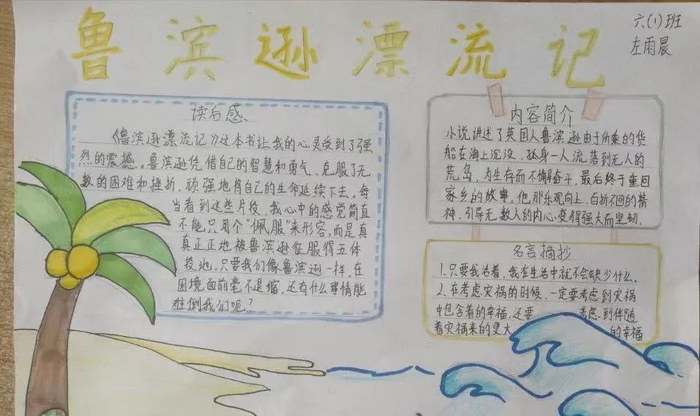 好书推荐鲁滨逊漂流记手抄报图片