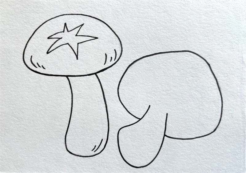 香菇简笔画图片教程简单