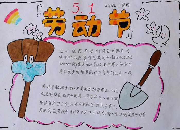 五一劳动节手抄报图片简单好画