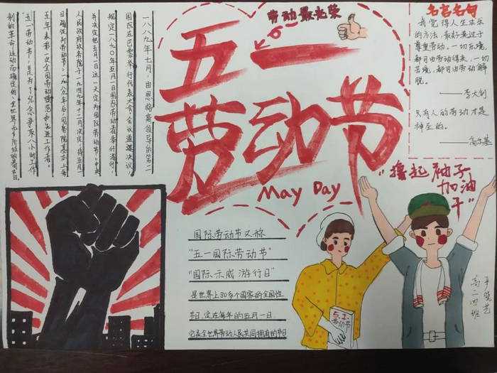 五一劳动节手抄报图片简单好画