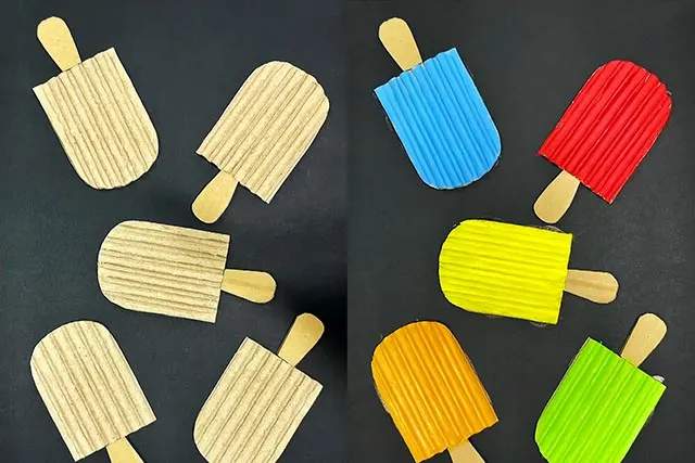 废物利用手工制作：瓦楞纸手工制作雪糕(步骤图解)