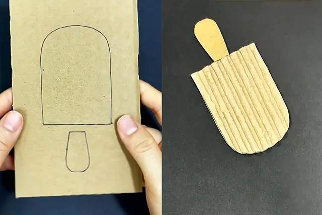 废物利用手工制作：瓦楞纸手工制作雪糕(步骤图解)