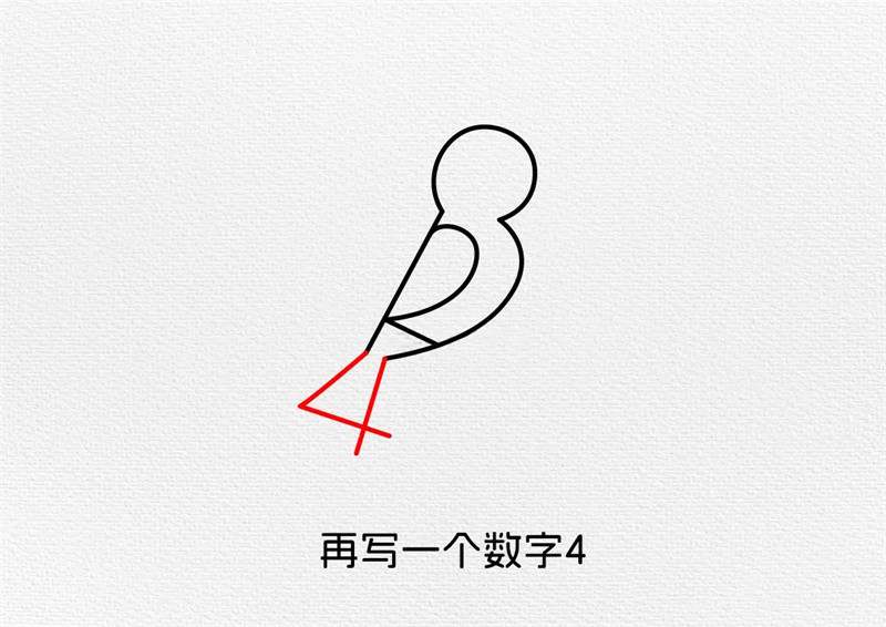 数字1234画小鸟简笔画教程简单