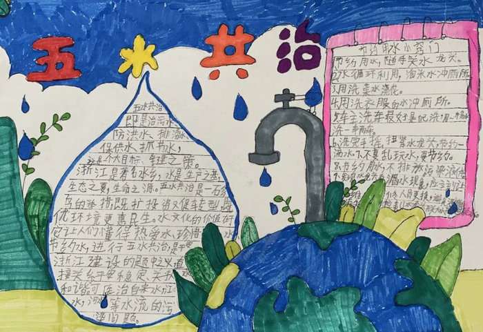 五水共治保护环境手抄报图片及内容