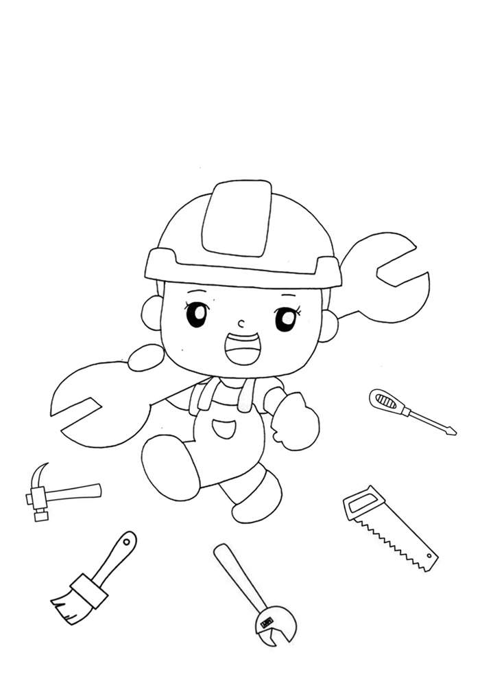 五一劳动节工人简笔画绘画步骤