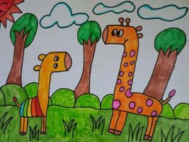 幼儿园中班美术教案：可爱的动物