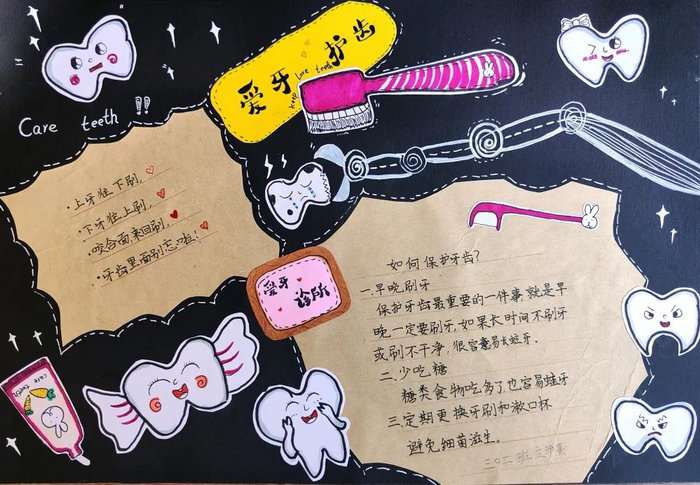 爱护牙齿手抄报图片及内容简单又漂亮